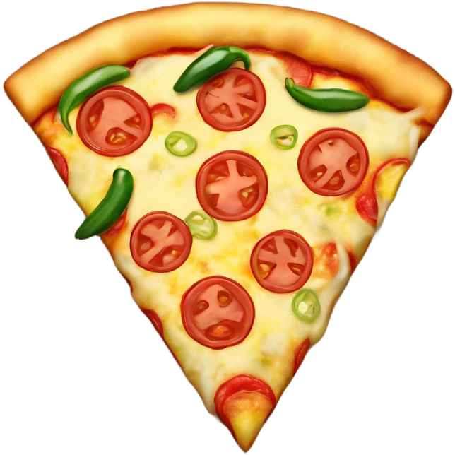 Pizza with pineapple and jalepeno on it emoji