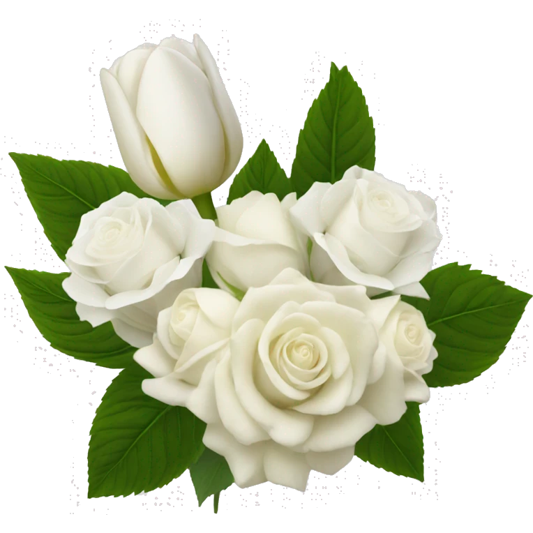 White hydrangea white roses and white tulip bouquet  emoji