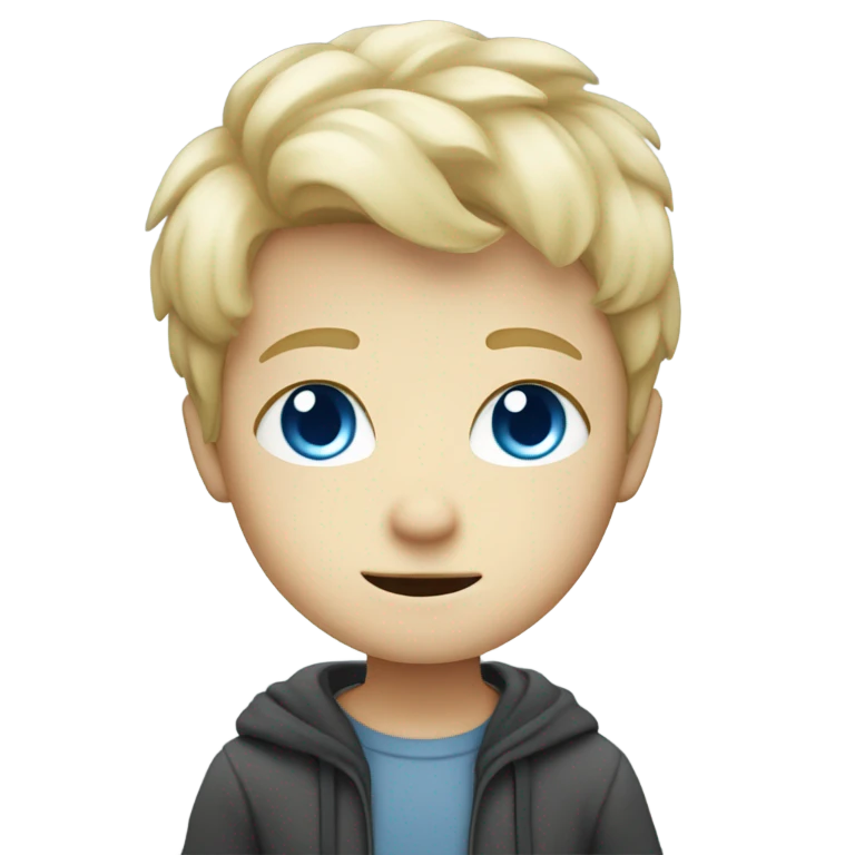 Adorable chibi Blond boy with blue eyes emoji