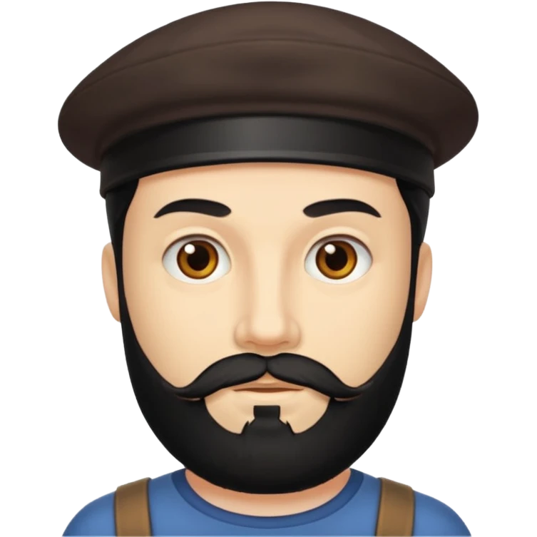 Hombre blanco con barba negra emoji
