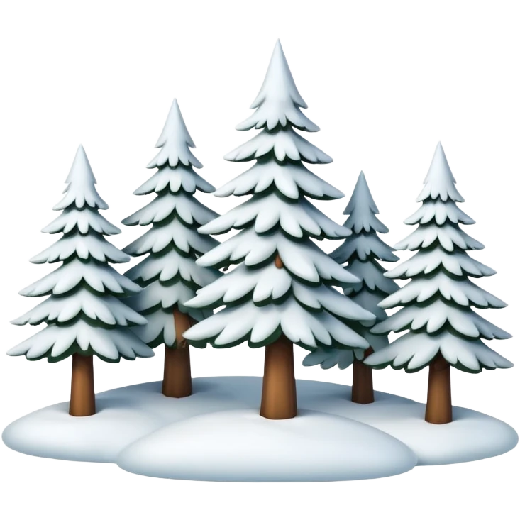 Snowy lanscape with trees emoji