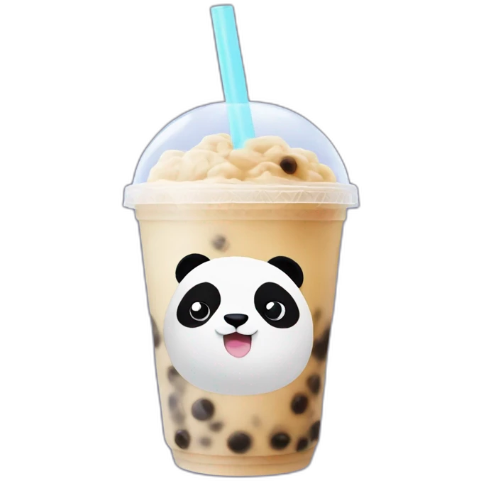 Everton panda with bubble tea emoji