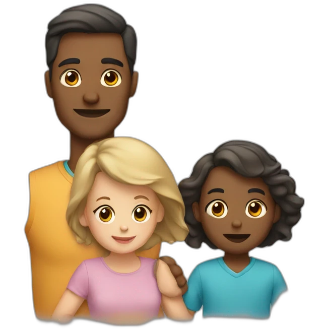 A man, a woman and 2 babies emoji