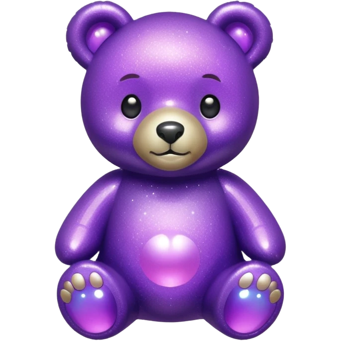 glitter purple ursinho emoji