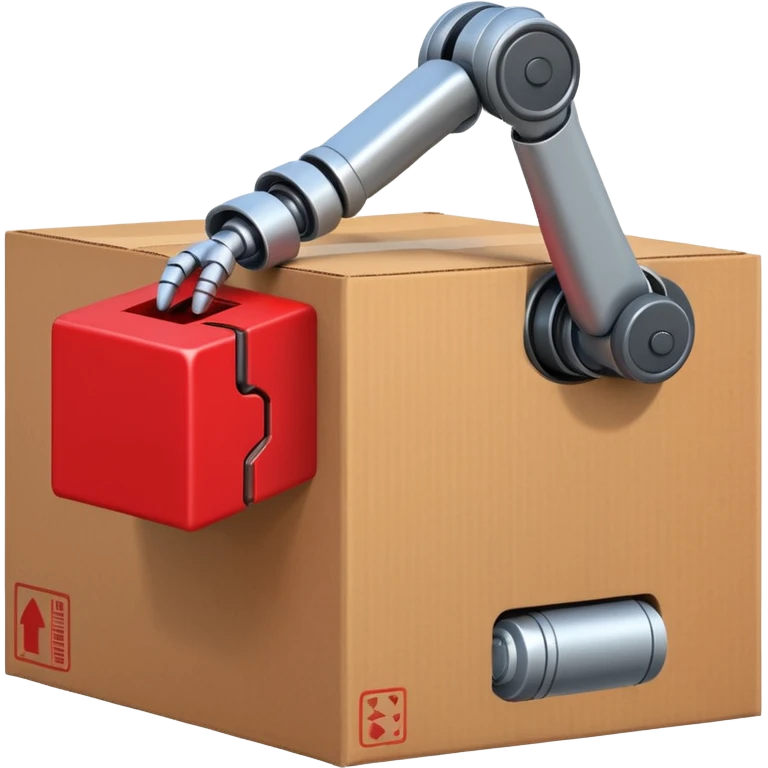 robot arm which is picking block in box emoji