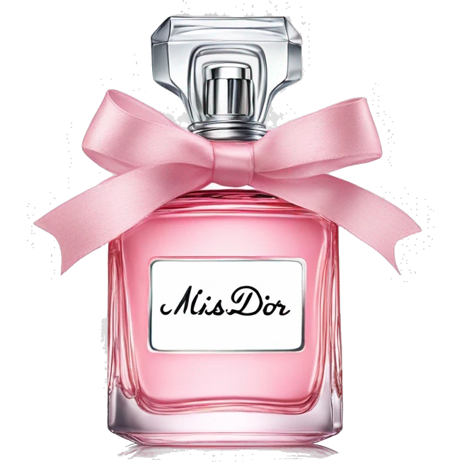 Miss Dior perfume in bow emoji