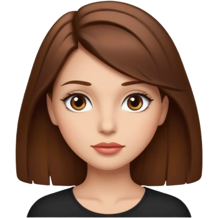 a girl with brown hair that has really long eyelashes and big lips and make it look like she is slaying  emoji