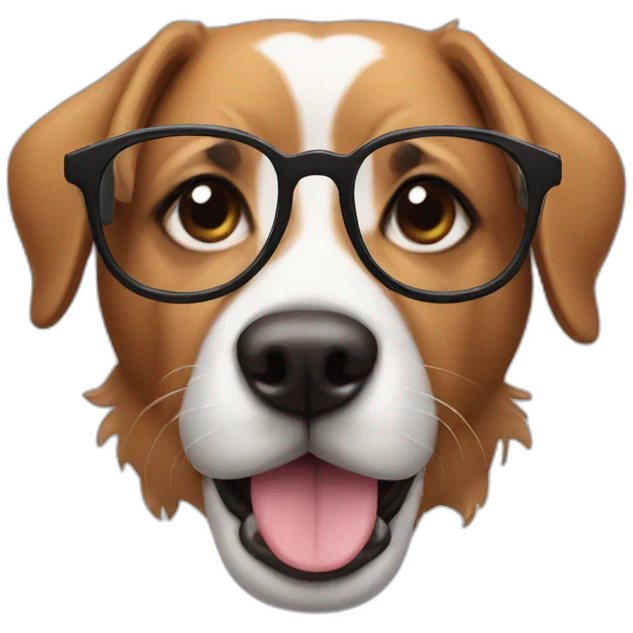 dog with glasses emoji