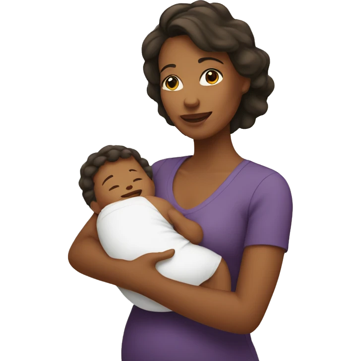 Mom with a baby  emoji