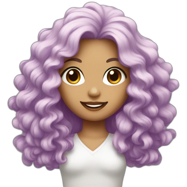 Pompon girl with long and wavy hair emoji