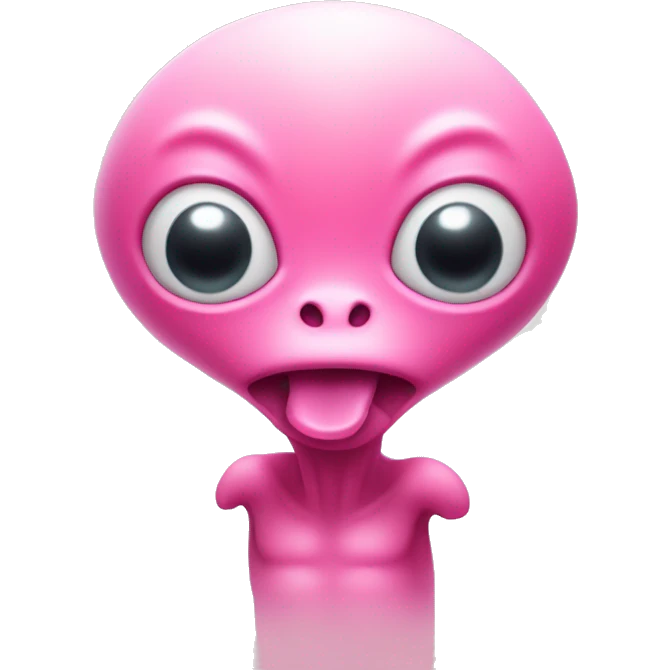 Cute little pink alien sticking out it’s small little tongue  emoji