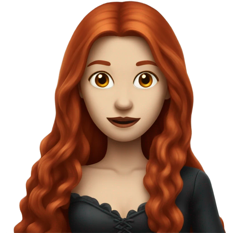 Redhead woman vampire long hair  emoji