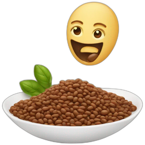 someone being made fun of for eating beans emoji