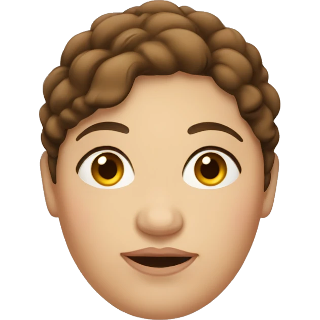 fat-woman with brown hair and brown eyes emoji