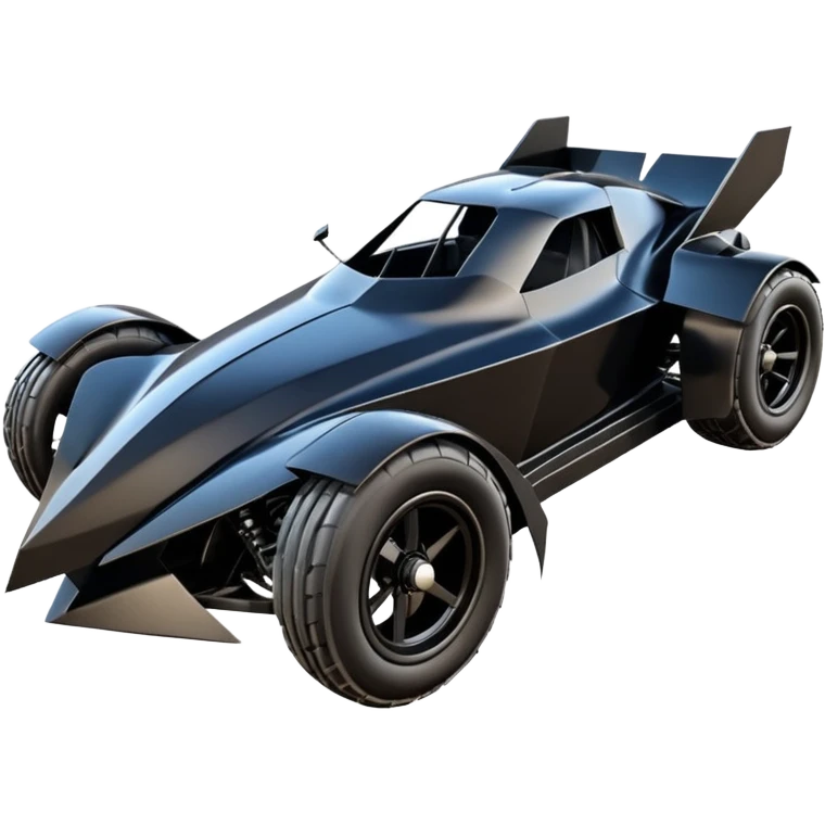  the animated series aerodynamic futuristic Venom Batmobile loosely based on 1936 freightliner school bus (flat long straight faceted mechanical body) stealthy town hot rod desert dirt racing rwd buggy  emoji