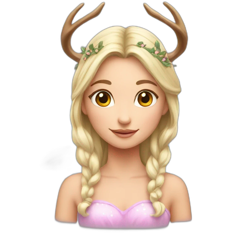 Fairy Wings princess deer-antlers emoji