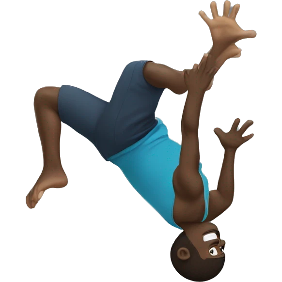 Black man doing a backflip emoji