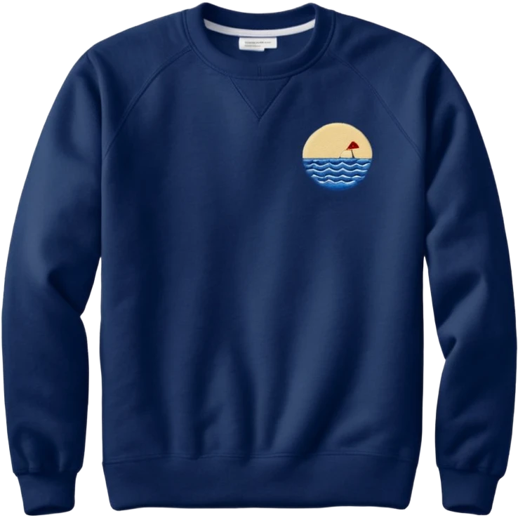 Crewneck with a small inscription on the right side in the corner LAKE MICHIGAN  emoji