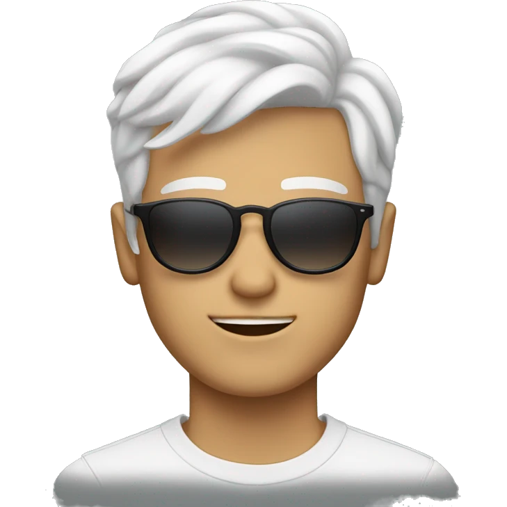 20 year old white guy with white hair and round sunglasses emoji