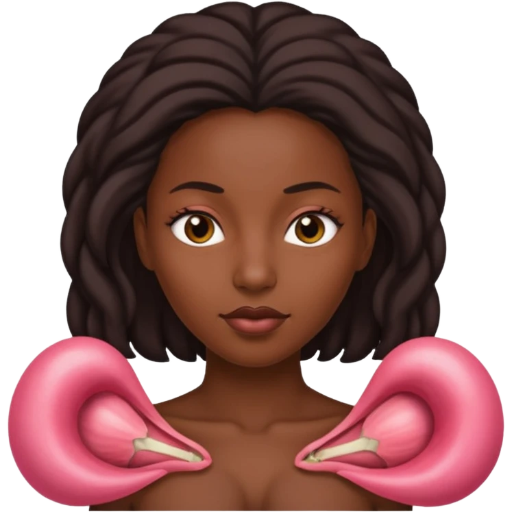 A black woman anatomically correct vagina emoji