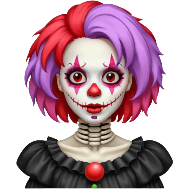 skeleton woman clown with makeup emoji
