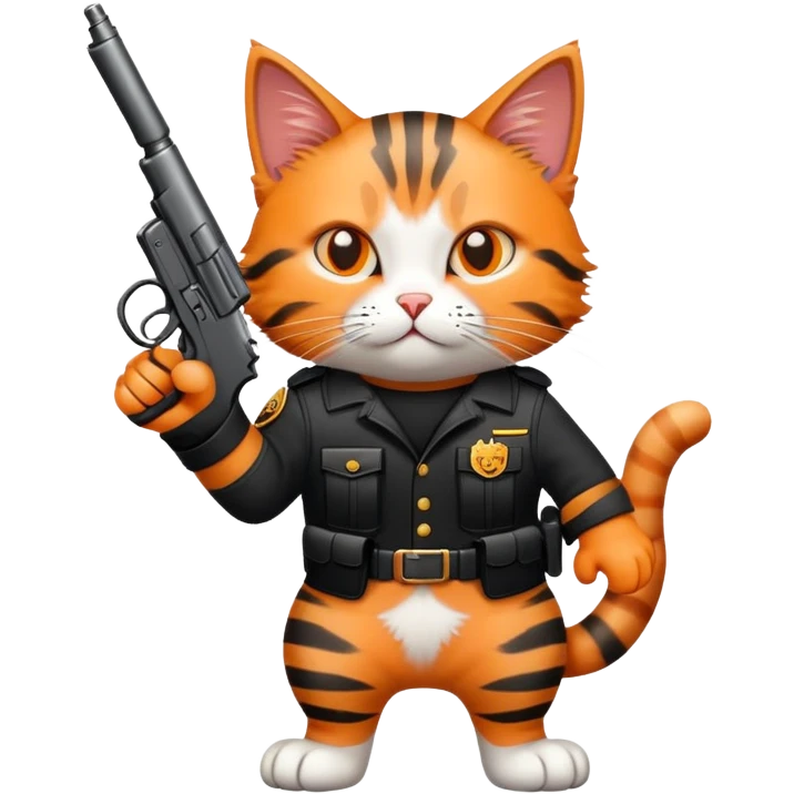 Cat with gun hands emoji