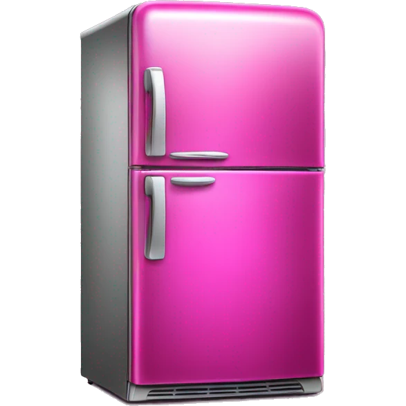 Realistic metallic hot pink fridge isolated.  emoji