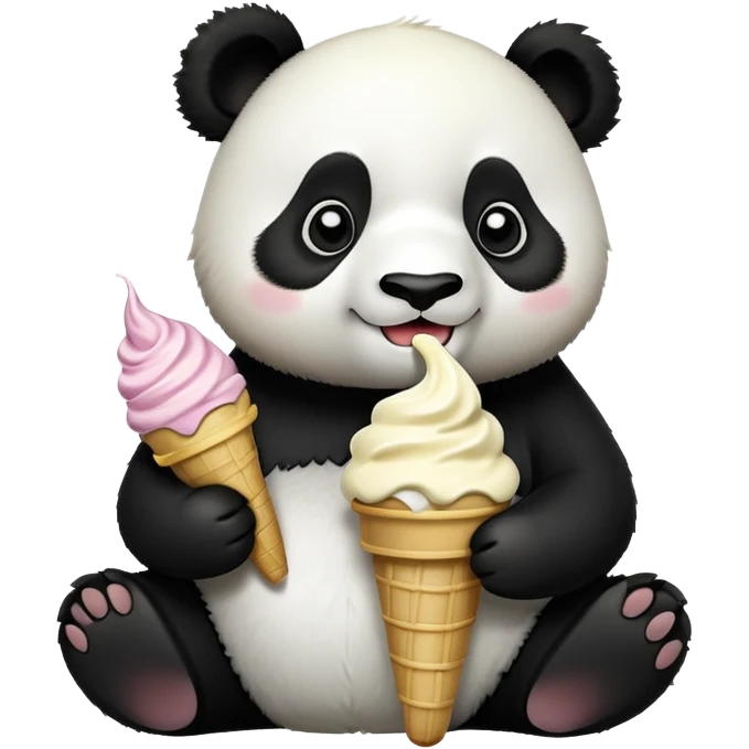Panda eating ice cream emoji
