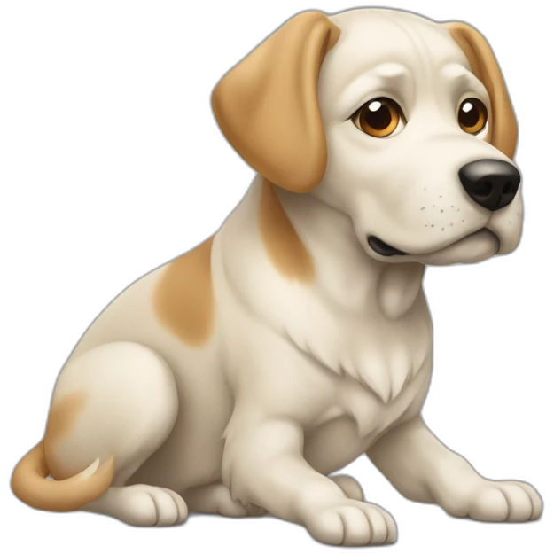 Chien visant un chien emoji