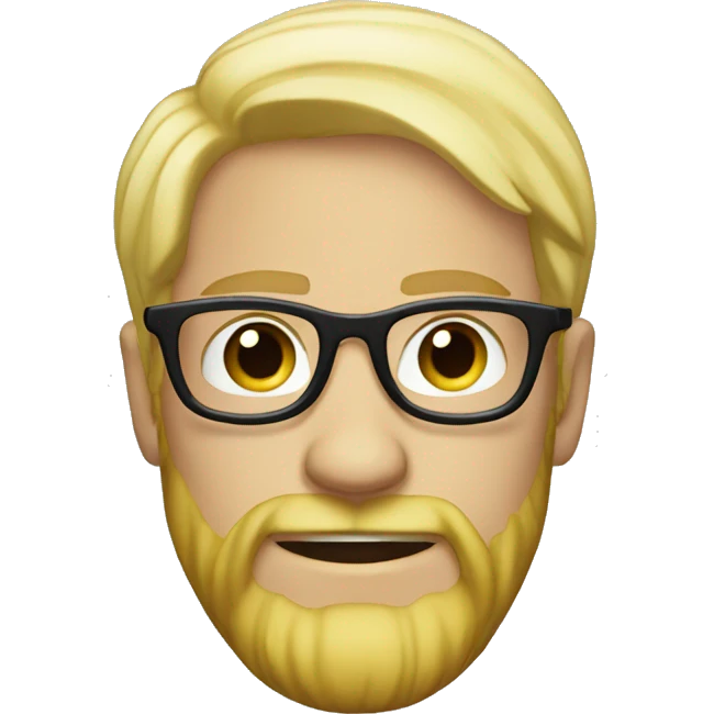 Bleach Blonde man with beard and glasses emoji