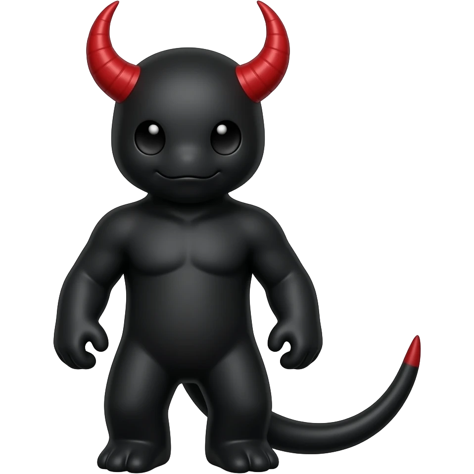 Black with red horns emoji