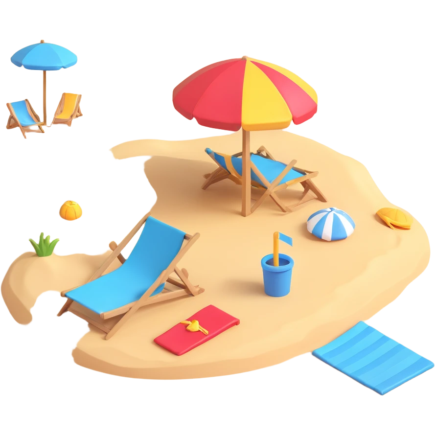 Seating at beach emoji
