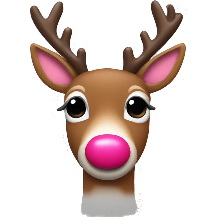 Rudolph with pink nose  emoji