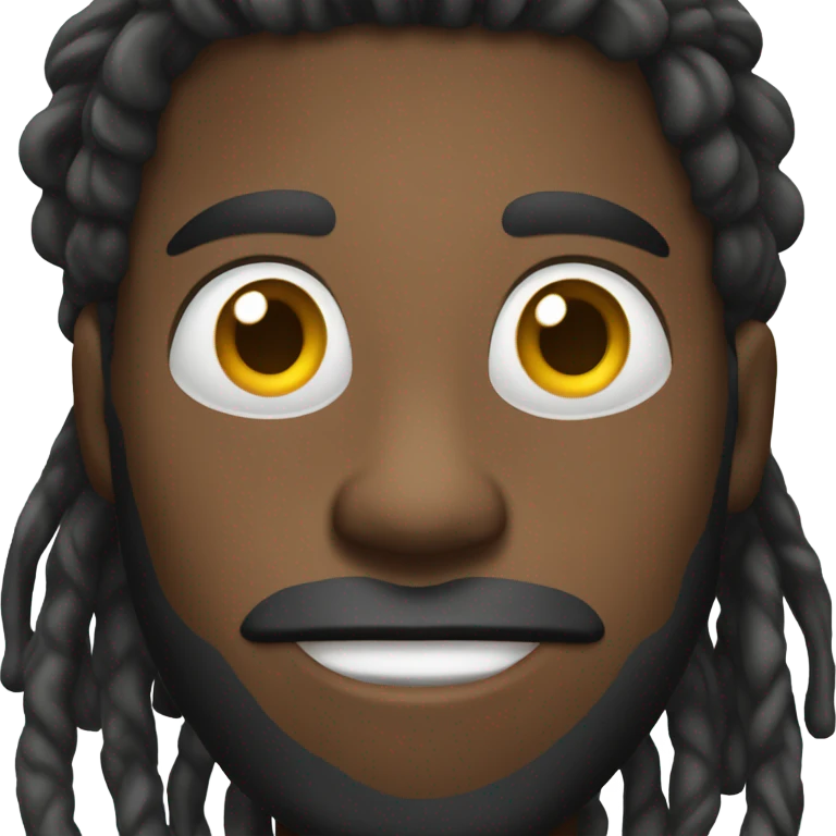 short fat black man with dreads  emoji