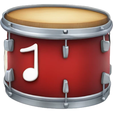 Music note on the top of the red snare drum emoji