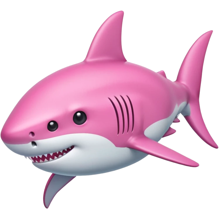 Pink shark with a pink bow on its head emoji