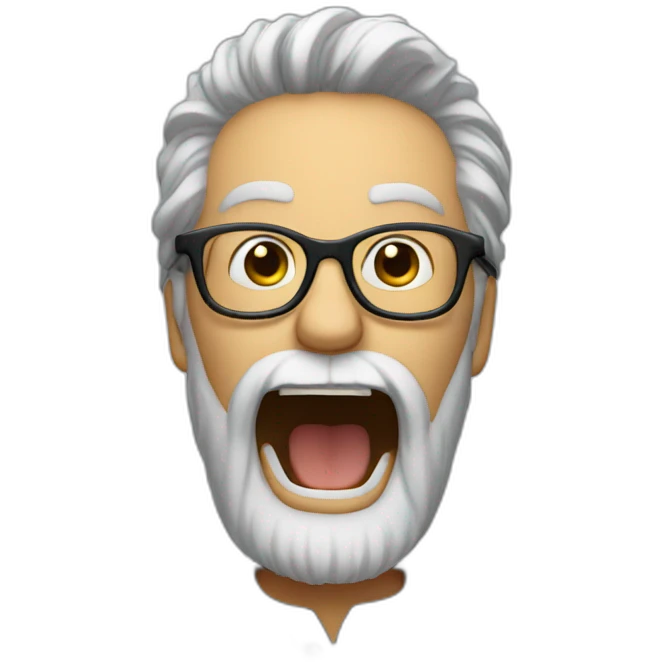 shouting bearded man with glasses emoji