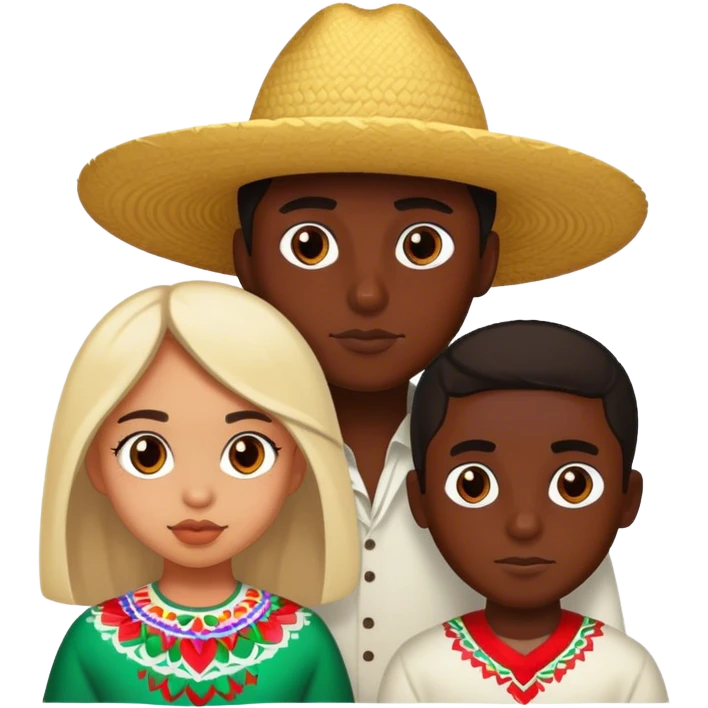 Black boy together with Mexican girl emoji