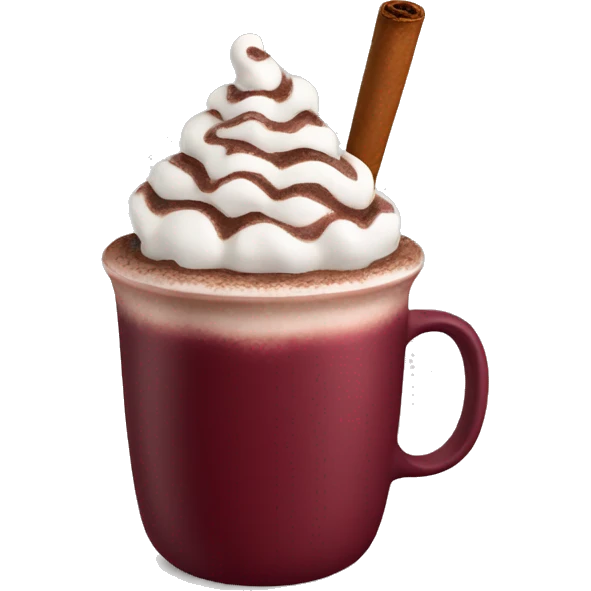 Burgundy cup of hot chocolate  emoji