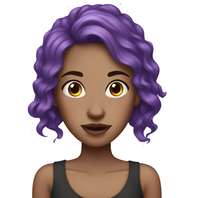 purple haired white girl with freckles emoji