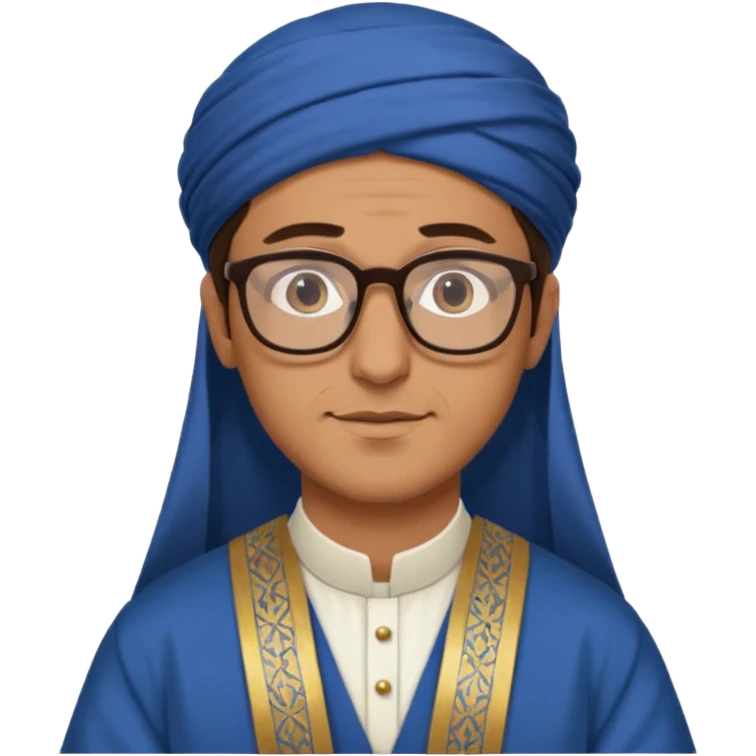 generate me a brunette man with glasses wearing clothes like an ayatollah emoji