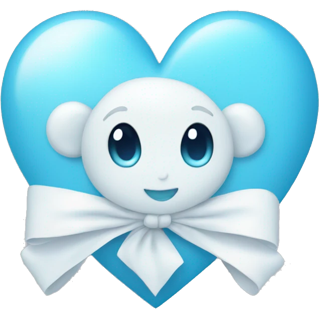 baby blue heart with a white bow emoji