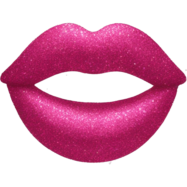 Glittery pink kiss print emoji