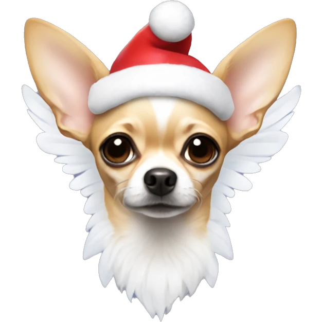 Chihuahua with Santa hat and angel wings  emoji