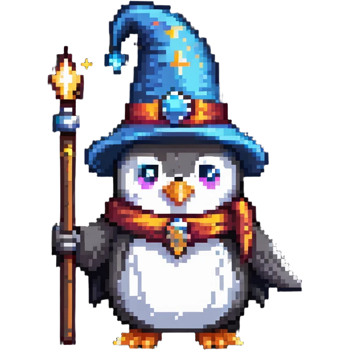 A penguin wizard emoji