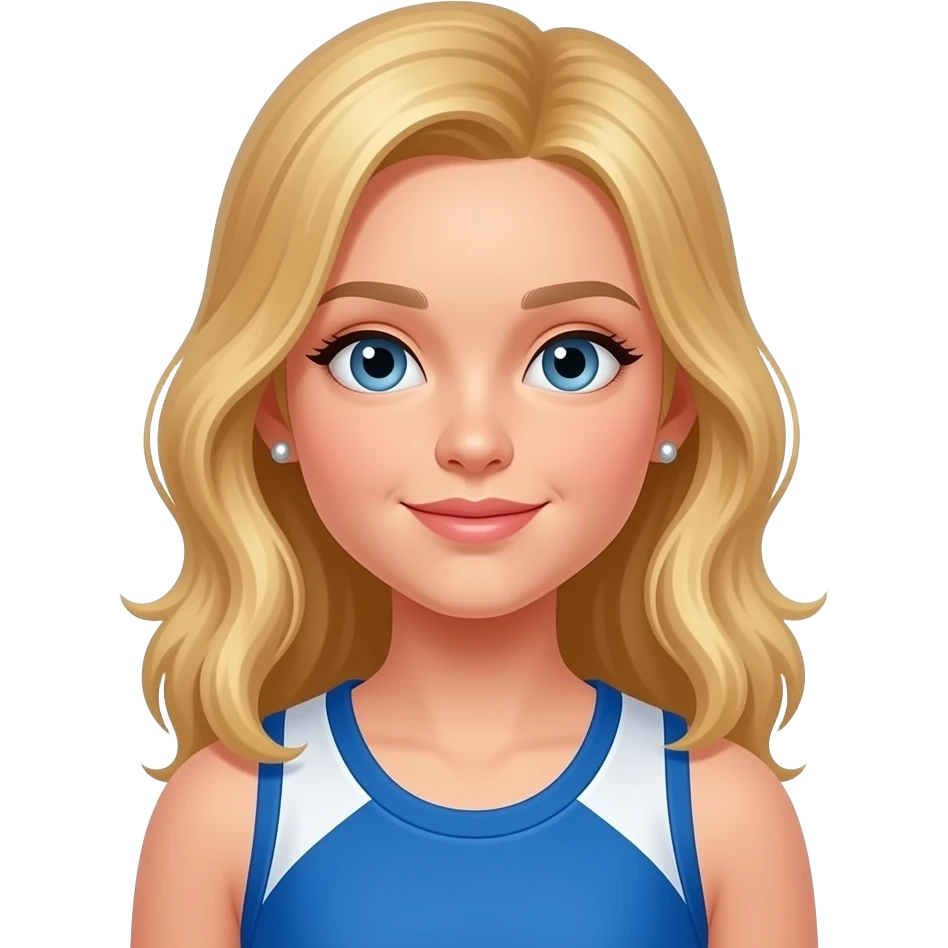 mloda dziewczynka 10 lat w stroju sportowym blond wlosach i kolczykach emoji