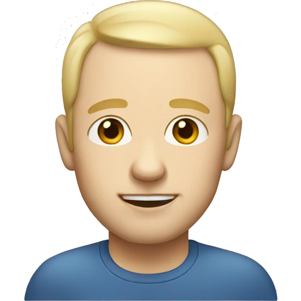 white skin, balding, blond stubble emoji