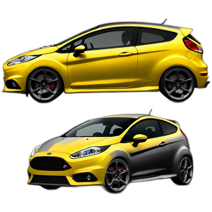 Black MK7 Ford Fiesta ST with gunmetal rims emoji