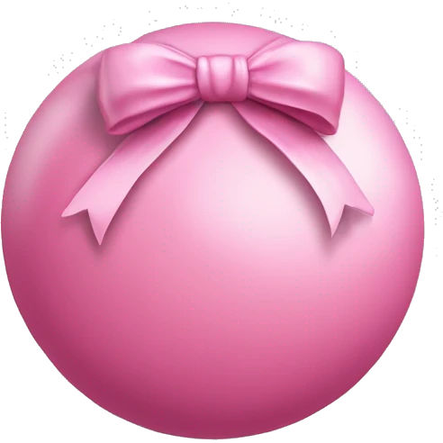 Boule à facette avec un noeud rose en haut à droite  emoji