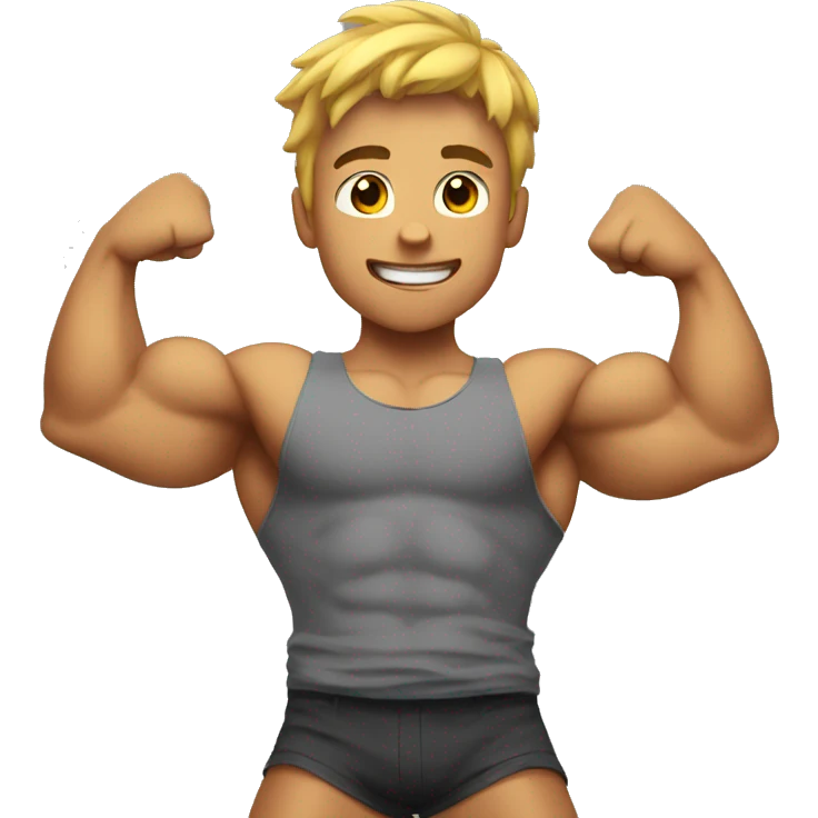 muscular boy flexing  emoji